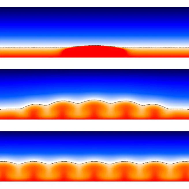 Bistability in Rayleigh-Bénard convection with a melting boundary